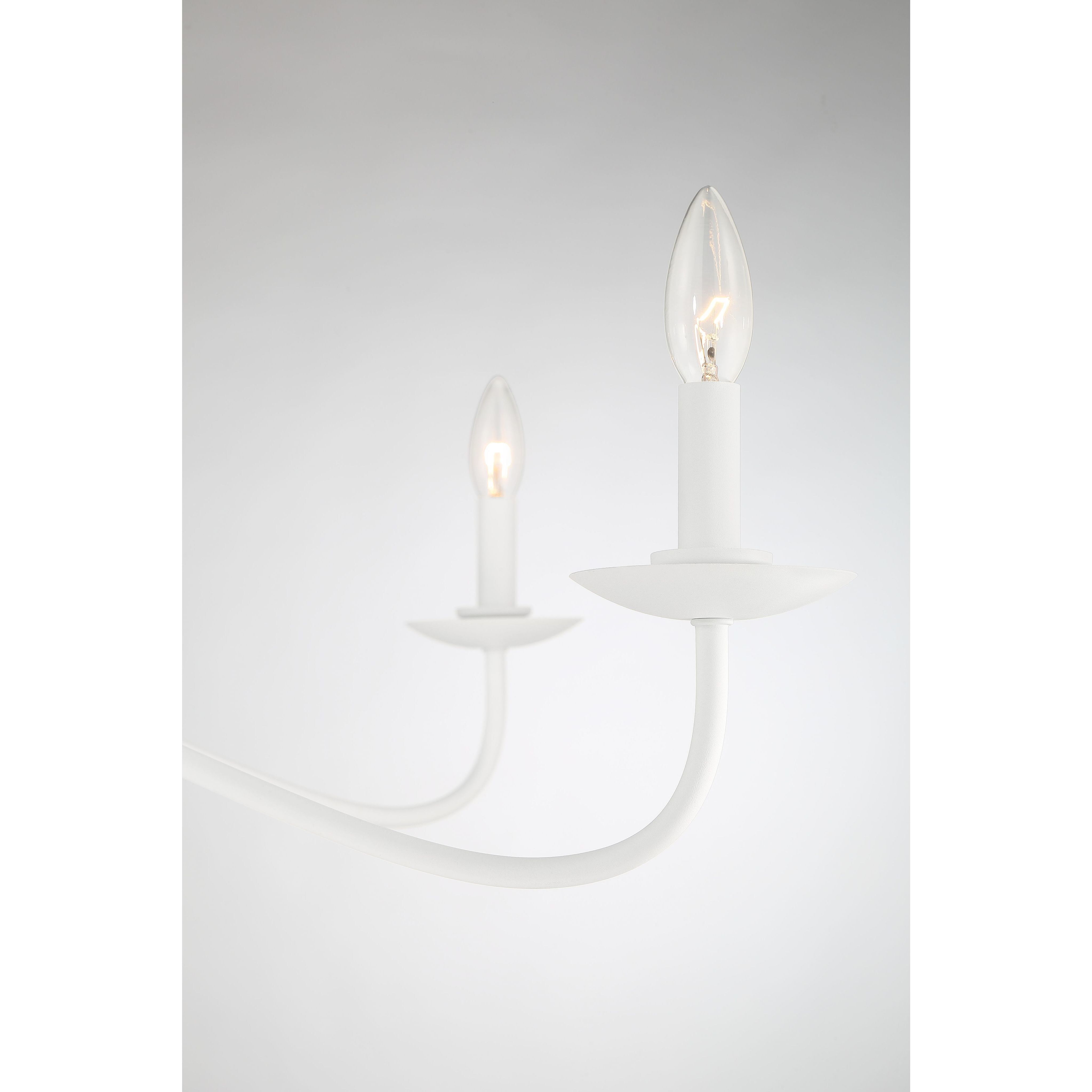 Traditional 5 Light 42 inch Bisque White Chandelier Ceiling Light